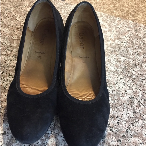 gabor black suede shoes